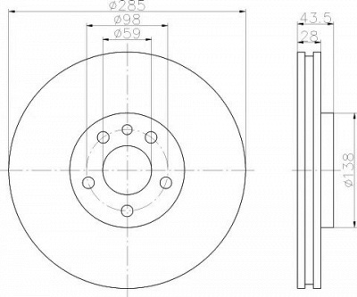 HELLA PAGID 8dd355108761 -  Тормозной диск